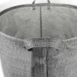 50 CM Collapsible Laundry Hamper Bag with Handles Foldable Clothes Basket for Laundry and Storage with Printed Text Design “My Basket” Gray - Image 2