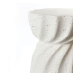 35 CM Lightweight Concrete Outdoor Side Table Round Unique Shape Coffee Table End Tables Garden Stool for Home Decor Living Room and Bedroom White - Image 4