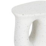 45 CM Lightweight Concrete Outdoor Side Table U-Shaped Coffee Table End Tables Garden Stool Bedside Table for Home Decor Living Room and Bedroom White - Image 4