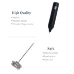 Handheld Electric Milk Frother 3 Mixing Modes Rechargeable Mini Whisk Foam Maker for Coffee Cappuccino Latte and Hot Chocolate 1 Piece Black - Image 4