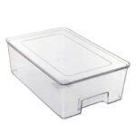 31 CM Multipurpose Acrylic Storage Box with Lid Transparent Stackable Organizer Bin Storage Container for Kitchen Refrigerator and Cabinet 1 Piece