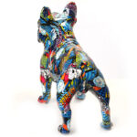 40 CM Resin Colorful French Bulldog Sculpture Figurines Graffiti Bulldog Figurine Display Art Statue Decorative Ornaments for Home Decor - Image 4