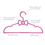 28 CM Set of 10 Plastic Hangers for Kids Heavy Duty and Space Saving Clothes Hangers with Non Slip Grooves for Children and Toddler Clothes Purple - Image 3