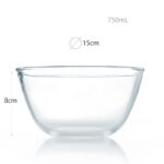 Set of 3 Borosilicate Glass Salad Bowl Multipurpose Pyrex Heat Resistant Bowls Suitable for Fruits Grains Flour Mixture Cream and Desserts - Image 3