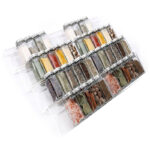 Set of 6 Clear Acrylic Drawer Organizer Shelf Self Adhesive Display Shelves with High Edge for Kitchen Bathroom Bedroom and Living Room Transparent