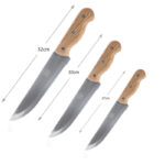 Stainless Steel Kitchen Knife with Wooden Ergonomic Handle for Cutting Meat Vegetables and Fruits 1 Piece - Image 3