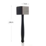 Stainless Steel Meat Pestle Double Sided Pestles Tenderizer Steak Meat Grinder Kitchen Tools for Steaks Chicken and Beef 1 Piece Black - Image 3