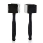 Stainless Steel Meat Pestle Double Sided Pestles Tenderizer Steak Meat Grinder Kitchen Tools for Steaks Chicken and Beef 1 Piece Black - Image 2