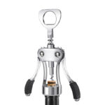 Zinc Alloy Wine Bottle Opener Multifunctional Wing Corkscrew Opener Wine Corkscrew with Ergonomic Non Slip Handle and Sharp Screw 1 Piece Silver