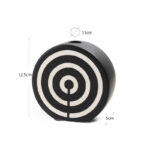 13 CM Striped Ceramic Circular Shape Flower Vase Modern and Abstract Vases Centerpiece Decorative Ornaments for Home Decor 1 Piece Black and White - Image 3