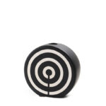 13 CM Striped Ceramic Circular Shape Flower Vase Modern and Abstract Vases Centerpiece Decorative Ornaments for Home Decor 1 Piece Black and White