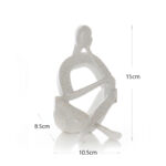 15 CM Resin Handcrafted Abstract Introspection Sculpture Figurines Modern Figure Craft Art Hand Carved Statue Decorative Ornaments for Home Decor - Image 3