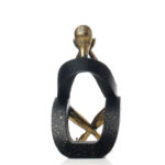 15 CM Resin Handcrafted Abstract Introspection Sculpture Figurines Modern Figure Craft Art Hand Carved Statue Decorative Ornaments for Home Decor - Image 4