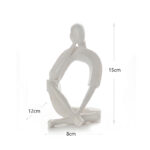 15 CM Resin Handcrafted Abstract Introspection Sculpture Figurines Modern Figure Craft Art Hand Carved Statue Decorative Ornaments for Home Decor - Image 3