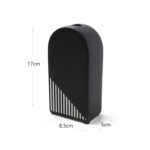 17 CM Striped Ceramic Arch Shape Flower Vase Modern and Abstract Vases Centerpiece Decorative Ornaments for Home Decor 1 Piece Black and White - Image 3