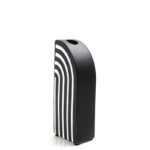 20 CM Striped Ceramic Half Arch Shape Flower Vase Modern and Abstract Vases Centerpiece Decorative Ornaments for Home Decor 1 Piece Black and White