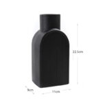 22 CM Ribbed Ceramic Flower Vase Matte Finishing Rustic Boho Design Vases Centerpiece Decorative Ornaments for Home Decor 1 Piece Black - Image 3