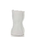 23 CM Modern Creative Handmade Ceramic Flower Vase Matte Finishing Design Vases Centerpiece Decorative Ornaments for Home Decor 1 Piece White