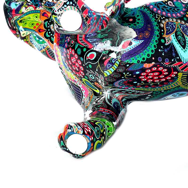 27 CM Resin Colorful French Bulldog Sculpture Figurines Graffiti Bulldog Figurine Display Art Statue Decorative Ornaments for Home Decor - Image 4