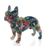 27 CM Resin Colorful French Bulldog Sculpture Figurines Graffiti Bulldog Figurine Display Art Statue Decorative Ornaments for Home Decor