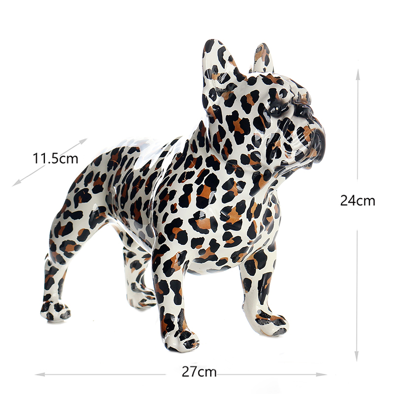 27 CM Resin Colorful French Bulldog Sculpture Figurines Graffiti Bulldog Figurine Display Art Statue Decorative Ornaments for Home Decor - Image 3