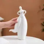 28 CM Ceramic Fat Lady Dancer Sculpture Figurines Modern Dancing Women Statue Dancing Girl Figurine Decorative Ornaments for Home Decor 1 Piece White - Image 2