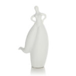 28 CM Ceramic Fat Lady Dancer Sculpture Figurines Modern Dancing Women Statue Dancing Girl Figurine Decorative Ornaments for Home Decor 1 Piece White