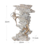 32 CM Resin Handcrafted Mountain Climbers Sculpture Figurines 2 Men Climb Stone Slabs Figurine Decorative Ornaments Antique Statue for Home Decor - Image 3