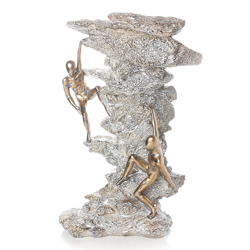 32 CM Resin Handcrafted Mountain Climbers Sculpture Figurines 2 Men Climb Stone Slabs Figurine Decorative Ornaments Antique Statue for Home Decor (1) 32 CM Resin Handcrafted Mountain Climbers Sculpture Figurines 2 Men Climb Stone Slabs Figurine Decorative Ornaments Antique Statue for Home Decor - Image 1