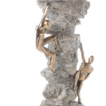 32 CM Resin Handcrafted Mountain Climbers Sculpture Figurines 2 Men Climb Stone Slabs Figurine Decorative Ornaments Antique Statue for Home Decor - Image 2