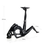 38 CM Handmade Resin Acrobat Girl Sculpture Figurines Beauty Candlestick Figurine Gymnast Display Art Statue Decorative Ornaments for Home Decor Black - Image 3