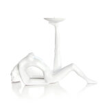 38 CM Handmade Resin Acrobat Girl Sculpture Figurines Beauty Candlestick Figurine Gymnast Display Art Statue Decorative Ornaments for Home Decor White - Image 4