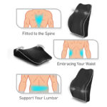 36 CM Memory Foam Back Support Cushion Lumbar Car Seat Support Pillow Back Pain Relieve Improve Posture Waist Support Cushion Car Accessories Black - Image 3