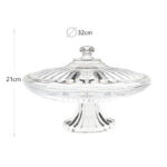 32 CM Acrylic Serving Tray with Lid and Base Round Storage Container with 6 Compartments Multipurpose Platter for Dried Fruit Appetizers and Nuts - Image 3