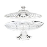 32 CM Acrylic Serving Tray with Lid and Base Round Storage Container with 6 Compartments Multipurpose Platter for Dried Fruit Appetizers and Nuts