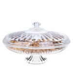32 CM Acrylic Serving Tray with Lid and Base Round Storage Container with 6 Compartments Multipurpose Platter for Dried Fruit Appetizers and Nuts - Image 4