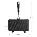 Aluminum Double Sided Sandwich Maker Non Stick Grill Panini Maker Pan with Handle Stovetop Toasted Flip Pan Indoor Outdoor Home Kitchen Breakfast - Image 3