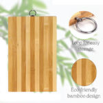 Bamboo Wooden Chopping Board with Hanging Hole Double Sided Serving Tray Cutting Board Table for Meat Vegetables Fruits and Cheese 1 Piece - Image 4