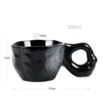 300 ML Handcrafted Ceramic Coffee Mug with Handle Heat Resistant Creative Design Mugs Ceramic Cup for Coffee Tea Milk and Hot Chocolate 1 Piece Black - Image 3