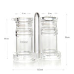 Clear Acrylic Shaker and Pour Bottle Set with Stand Multipurpose Kitchen Storage Containers Dispenser Bottles for Storing Salt Pepper Spices and Oil - Image 3