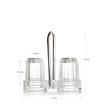 Clear Acrylic Salt and Pepper Shaker Set with Stand Multipurpose Kitchen Storage Containers Dispenser Bottles for Storing Salt Pepper and Spices - Image 3