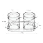 200 ML Clear Acrylic Seasoning Jar Set with Lids and Spoons Multipurpose Storage Containers with Base for Condiment Coffee Sugar Herbs and Jam - Image 3