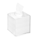 14 CM Acrylic Square Tissue Box Holder Tissue Dispenser Box Cover Napkin Organizer Roll Tissue Box for Home Bathroom and Kitchen 1 Piece Transparent