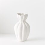 18 CM Modern Creative Handmade Ceramic Flower Vase Matte Finishing Design Vases Centerpiece Decorative Ornaments for Home Decor 1 Piece White - Image 2