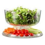 31 CM Multifunctional Clear Acrylic Cake Stand with Dome Cover Salad Bowl and Snack Tray 3 in 1 Serving Platter for Fruits Vegetables and Soup Server - Image 2