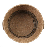 32 CM Multipurpose Handmade Woven Straw Storage Basket with Handles and Lid Organizer Baskets for Living Room Bedroom Nursery and Laundry 1 Piece - Image 4