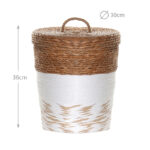 36 CM Multipurpose Handmade Woven Straw Storage Basket with Lid Built in Handle Organizer Baskets for Living Room Bedroom Nursery and Laundry 1 Piece - Image 3