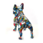 27 CM Resin Colorful French Bulldog Sculpture Figurines Graffiti Bulldog Figurine Display Art Statue Decorative Ornaments for Home Decor - Image 4