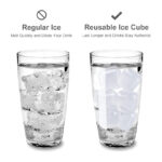 Set of 20 Multi Use Reusable Plastic Ice Cubes for Drinks Washable Non Melting Ice Cube Chilling Fast Cooler for Whiskey Wine Cocktails and Beverages - Image 2