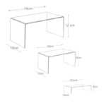 Set of 3 Clear Acrylic Stackable Display Stands Jewelry Showcase Shelf Rectangle Display Risers Stand for Figures Cosmetics Perfume and Accessories - Image 3